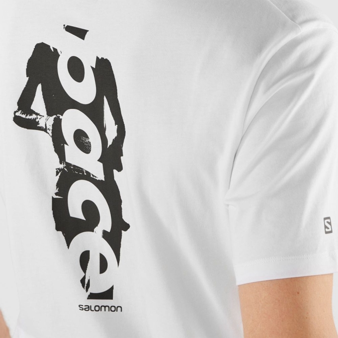 White Salomon OUTLIFE GRAPHIC PACE SS M Short Sleeve Men's T Shirts | AE-941VRDY