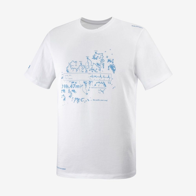 White Salomon OUTLIFE GRAPHIC SALOMONOTONE SS M Short Sleeve Men's T Shirts | AE-517HCUB