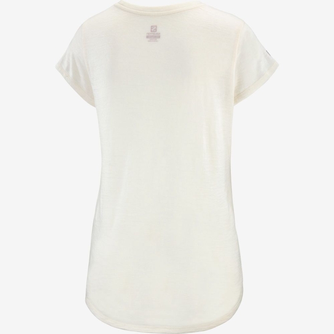 White Salomon OUTLIFE MERINO SS W Short Sleeve Women's T Shirts | AE-392PHEO