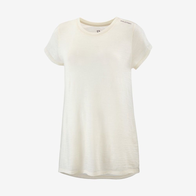 White Salomon OUTLIFE MERINO SS W Short Sleeve Women's T Shirts | AE-392PHEO