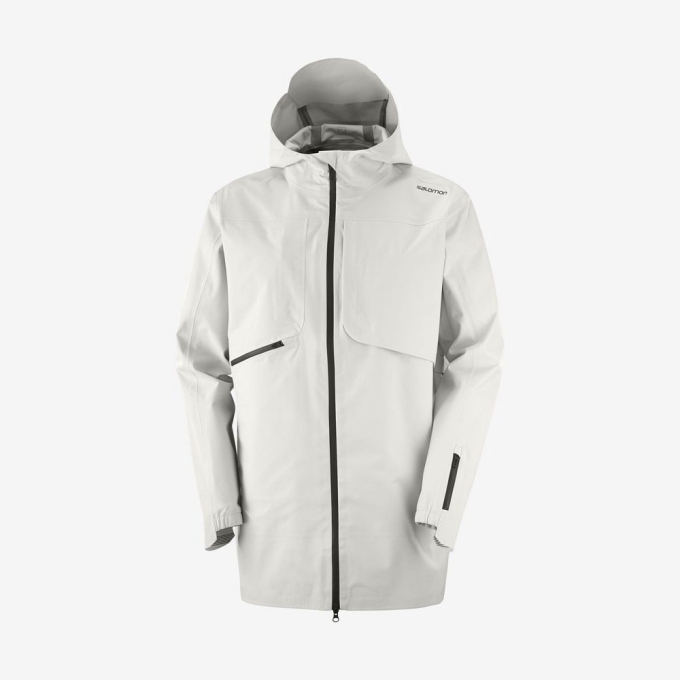 White Salomon OUTLIFE WP COMMUTER PARKA M Waterproof Men\'s Jackets | AE-182TADW