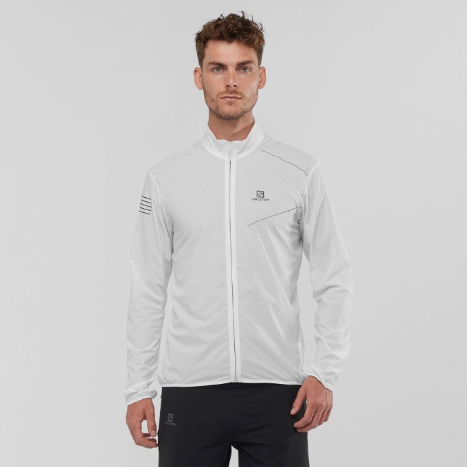 White Salomon SENSE M Men\'s Windbreaker | AE-842NSGZ