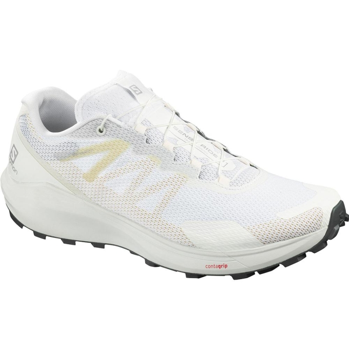 White Salomon SENSE RIDE 3 Men's Road Running Shoes | AE-836XRIL