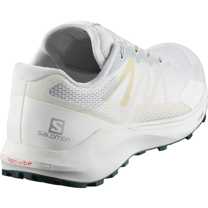 White Salomon SENSE RIDE 3 Men's Road Running Shoes | AE-836XRIL