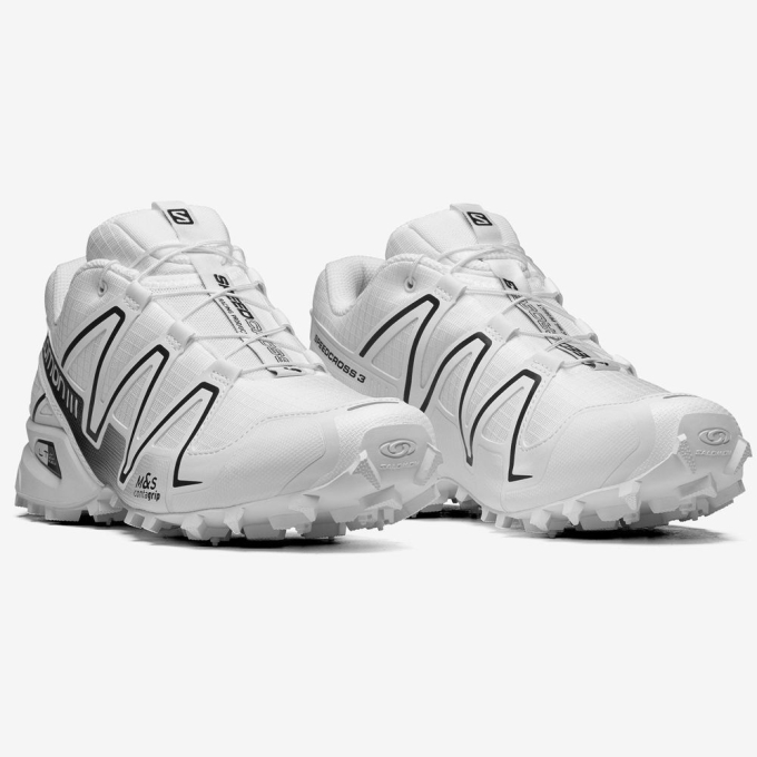 White Salomon SPEEDCROSS 3 Men's Sneakers | AE-125FUYE