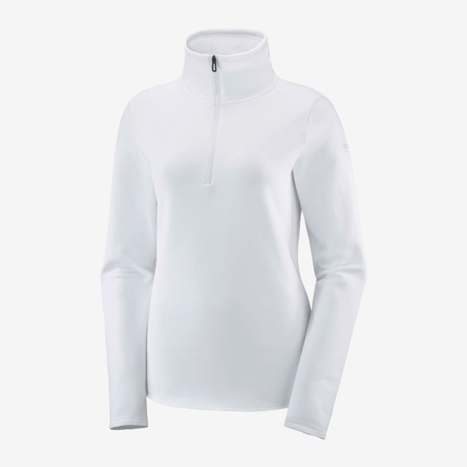 White Salomon WARM AMBITION HALF ZIP W Half Zip Jacket Women's Midlayers | AE-756AGFR