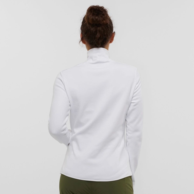 White Salomon WARM AMBITION HALF ZIP W Half Zip Jacket Women's Midlayers | AE-756AGFR