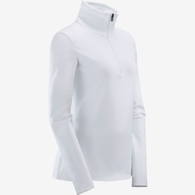 White Salomon WARM AMBITION HALF ZIP W Half Zip Jacket Women's Midlayers | AE-756AGFR