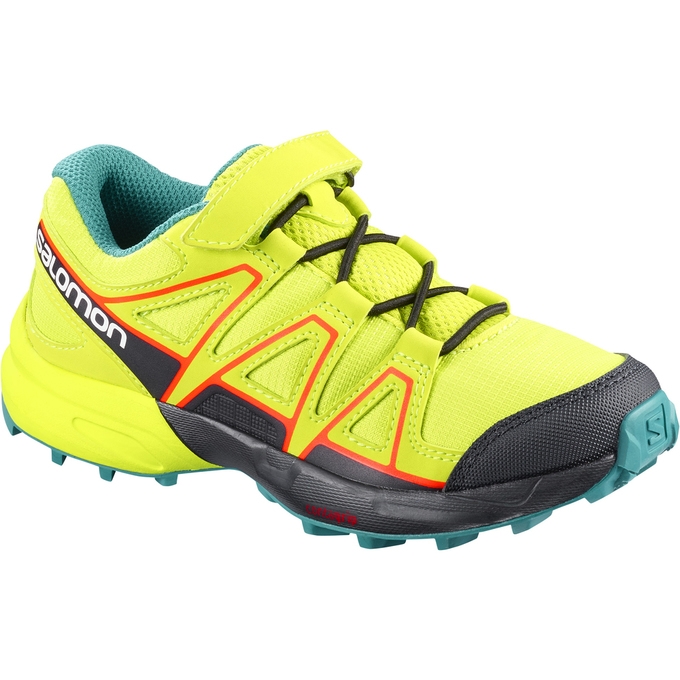 Yellow / Black Salomon SPEEDCROSS BUNGEE K Kids\' Trail Running Shoes | AE-890TAZH