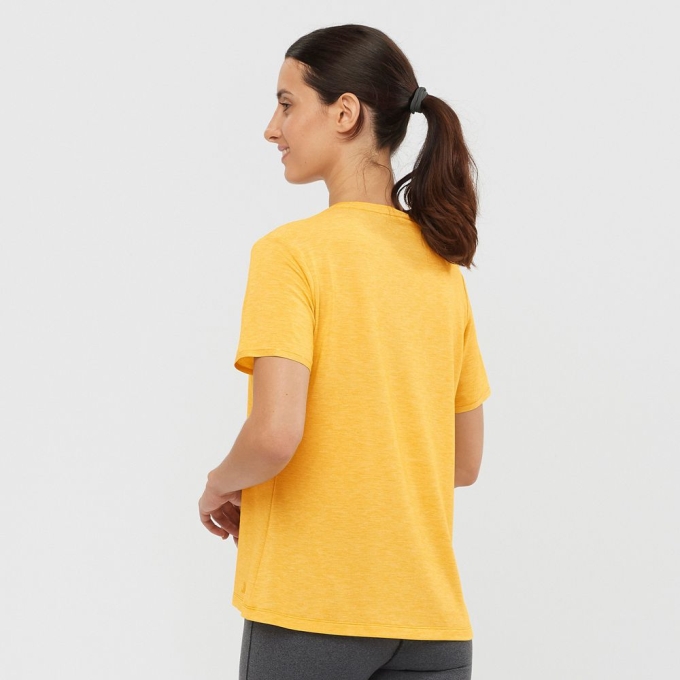 Yellow Salomon ESSENTIAL TENCEL Women's T Shirts | AE-903WHQI