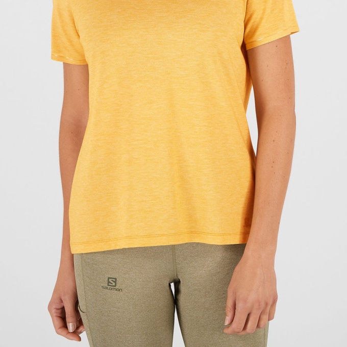 Yellow Salomon ESSENTIAL TENCEL Women's T Shirts | AE-903WHQI