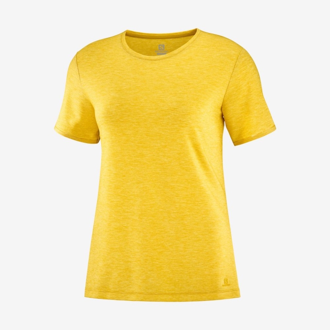 Yellow Salomon ESSENTIAL TENCEL Women's T Shirts | AE-903WHQI