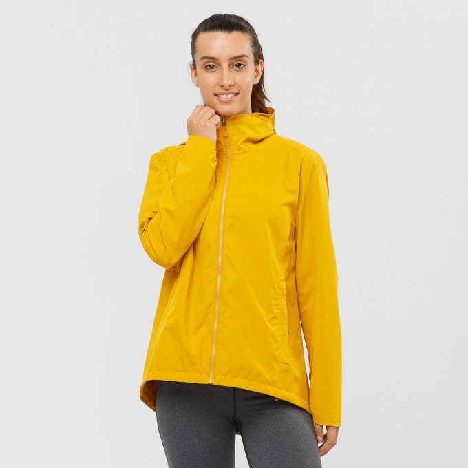 Yellow Salomon ESSENTIAL WATERPROOF 2L Women\'s Jackets | AE-320YIKF