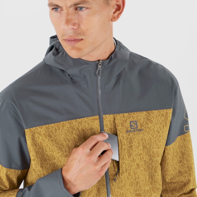 Yellow Salomon OUTRACK WATERPROOF 2.5L Men's Jackets | AE-231LVGX