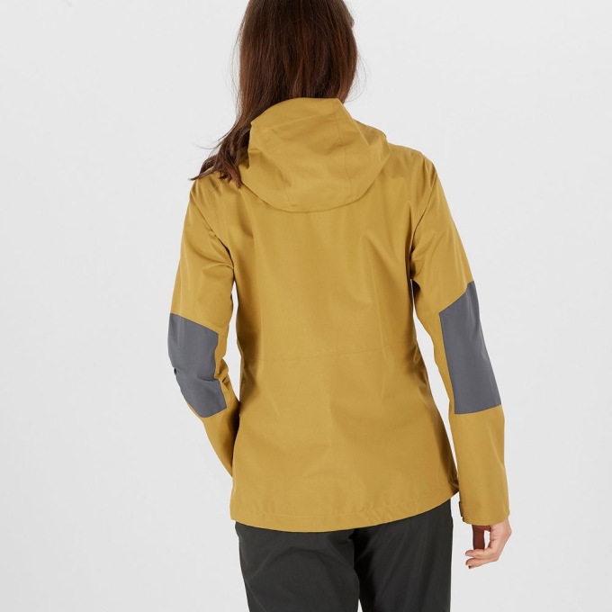 Yellow Salomon OUTRACK WATERPROOF 2.5L Women's Jackets | AE-738CIKB