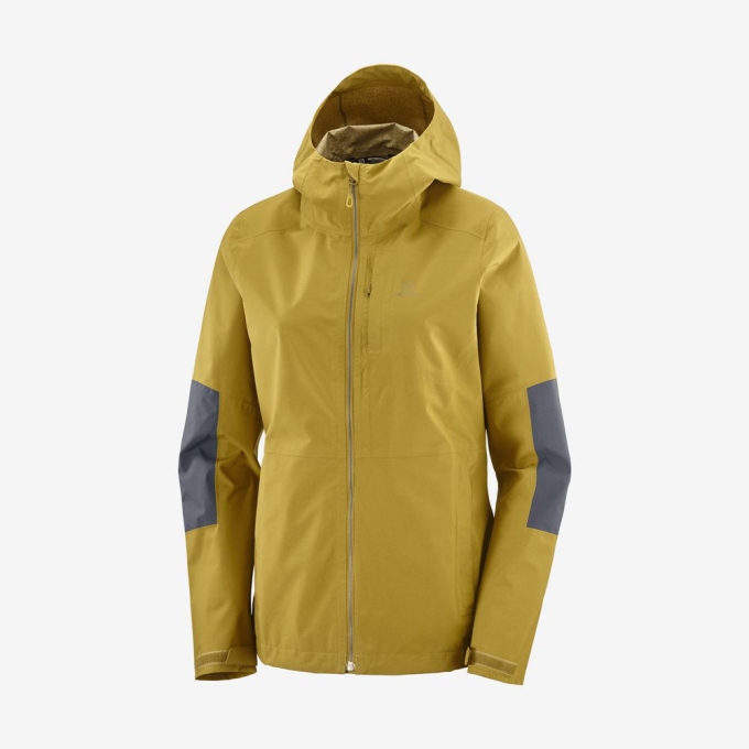 Yellow Salomon OUTRACK WATERPROOF 2.5L Women's Jackets | AE-738CIKB