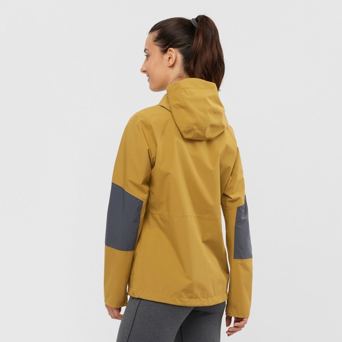 Yellow Salomon OUTRACK WATERPROOF 2.5L Women's Jackets | AE-738CIKB