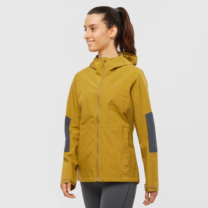 Yellow Salomon OUTRACK WATERPROOF 2.5L Women\'s Jackets | AE-738CIKB