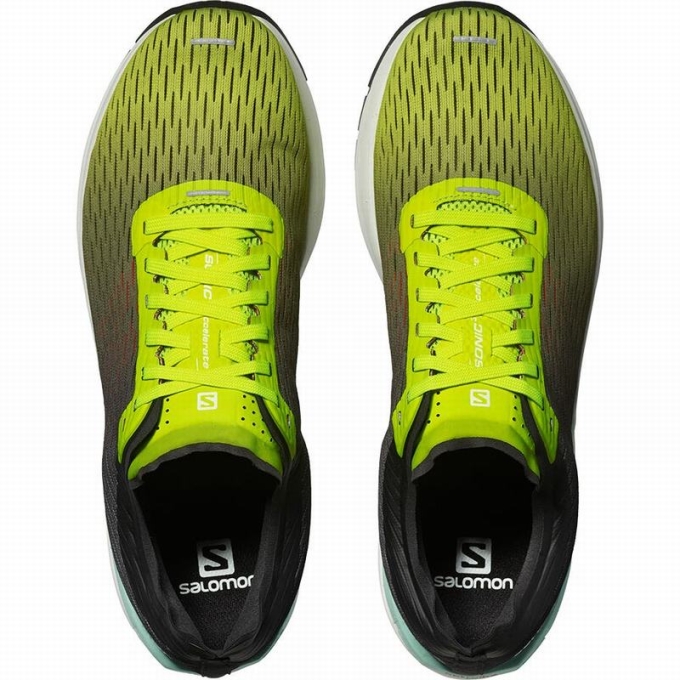 Yellow / White Salomon SONIC 3 ACCELERATE Men's Running Shoes | AE-247GOKP