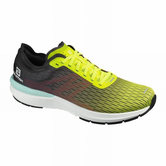 Yellow / White Salomon SONIC 3 ACCELERATE Men\'s Running Shoes | AE-247GOKP