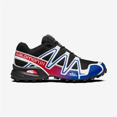 Black / Blue Salomon SPEEDCROSS 3 Men's Sneakers | AE-780YUTE