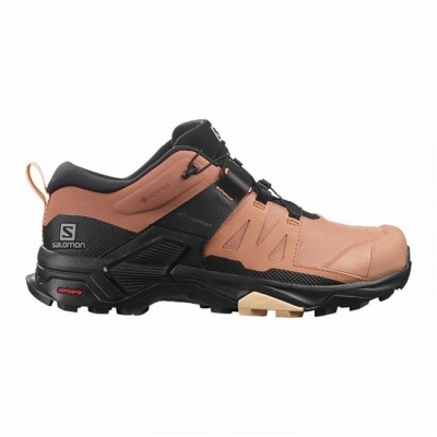 Black / Cream Salomon X ULTRA 4 GORE-TEX Women's Hiking Shoes | AE-602ZQMK