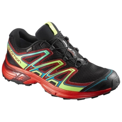 Black / Dark Red Salomon WINGS FLYTE 2 GTX Men's Trail Running Shoes | AE-159VXUW