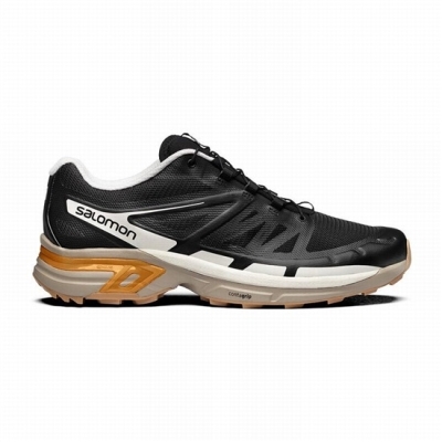 Black / Gold Salomon XT-WINGS 2 Men's Trail Running Shoes | AE-438BQMT