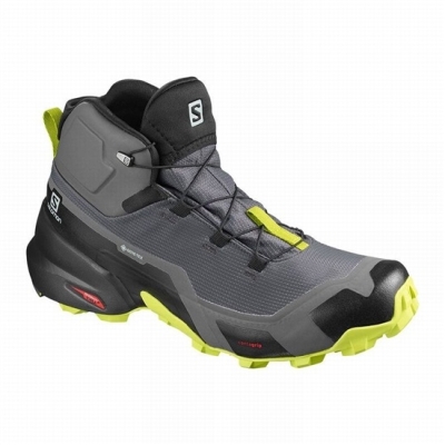 Black / Light Green Salomon CROSS HIKE MID GORE-TEX Men's Hiking Boots | AE-529GKVL