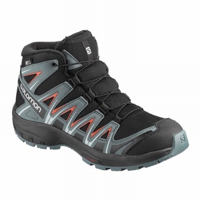 Black / Pink Salomon XA PRO 3D MID CSWP J Kids' Hiking Shoes | AE-812SZWH