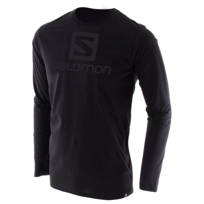 Black Salomon ACHIEVE LS M Men's T Shirts | AE-738AMES