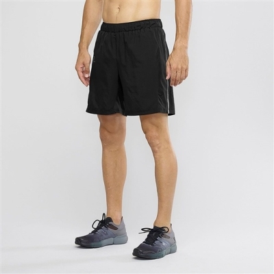 Black Salomon AGILE 2IN1 Men's Shorts | AE-796RUCB