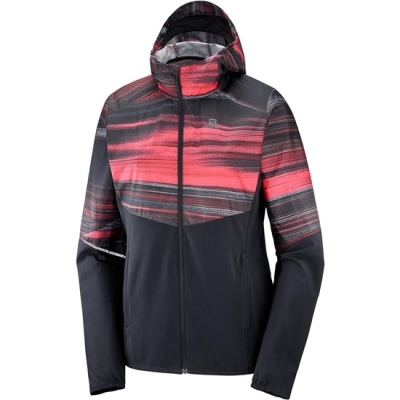 Black Salomon AGILE FZ HOODIE W Women's Jackets | AE-106NGWL