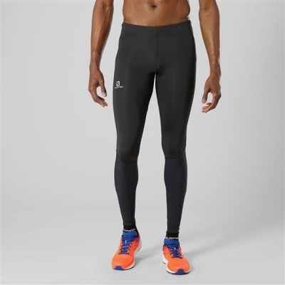 Black Salomon AGILE LONG Men's Tights | AE-984PYBD