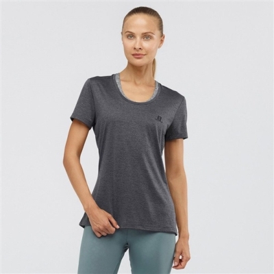 Black Salomon AGILE Women's T Shirts | AE-734VYJE