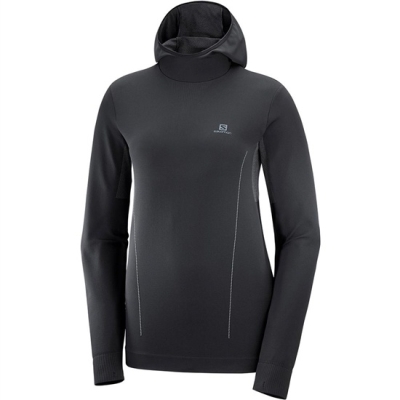 Black Salomon COMET SEAMLESS W Women's Hoodie | AE-148GDQE