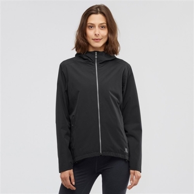 Black Salomon ESSENTIAL WATERPROOF 2L Women's Jackets | AE-521GELX