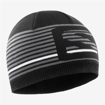 Black Salomon FLATSPIN Men's Beanie | AE-672HZBE