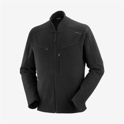 Black Salomon OUTLIFE ZIP FRONT MIDLAYER M Sportswear Men's Hoodie | AE-823DNKR