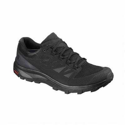 Black Salomon OUTLINE GORE-TEX Men's Hiking Shoes | AE-682WMIL