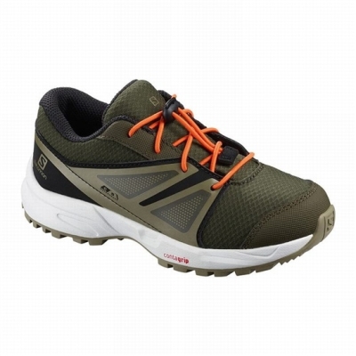 Black Salomon SENSE CLIMASALOMON WATERPROOF Kids' Trail Running Shoes | AE-658YZDL