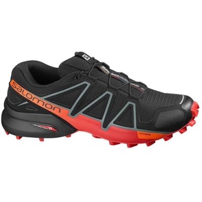 Black Salomon SPEEDCROSS 4 Men's Running Shoes | AE-068BDFY