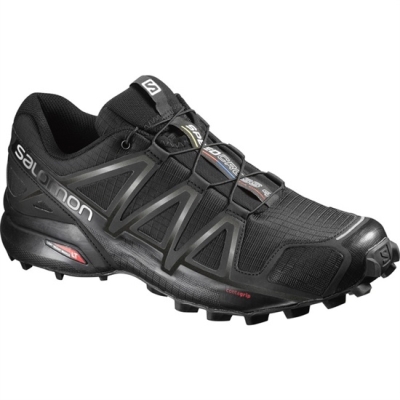 Black Salomon SPEEDCROSS 4 WIDE Men's Trail Running Shoes | AE-642ANSG