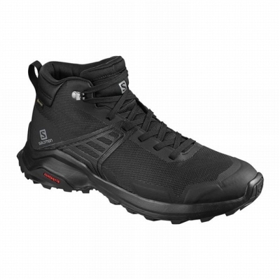 Black Salomon X RAISE MID GORE-TEX Men's Hiking Shoes | AE-813CJZA