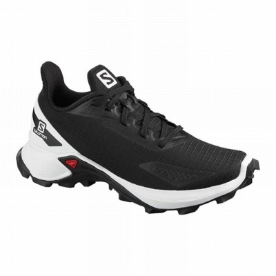 Black / White Salomon ALPHACROSS BLAST Kids' Trail Running Shoes | AE-237FHZC