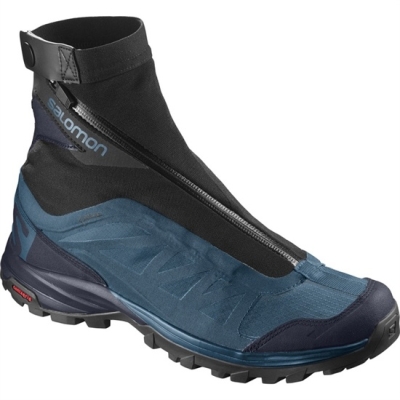 Blue / Black Salomon OUTPATH PRO GTX Men's Hiking Shoes | AE-972DLFQ