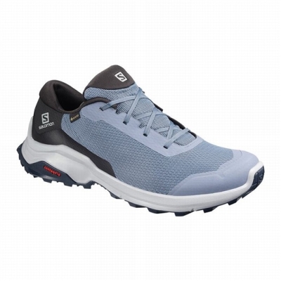 Blue / Black Salomon X REVEAL GORE-TEX Men's Hiking Shoes | AE-943IHPC