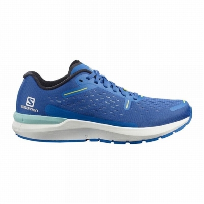 Blue / White Salomon SONIC 4 BALANCE Men's Road Running Shoes | AE-168OJMW