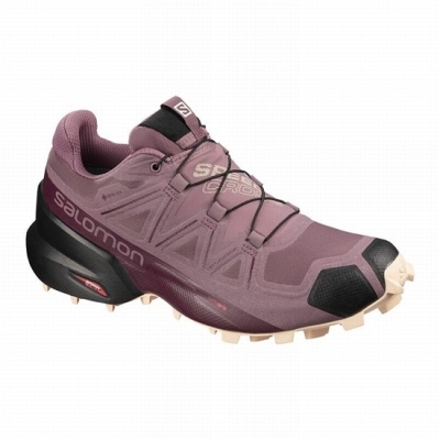 Burgundy / Black Salomon SPEEDCROSS 5 GORE-TEX Women's Trail Running Shoes | AE-904HQAI