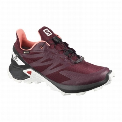 Burgundy / Black Salomon SUPERCROSS BLAST GTX W Women's Trail Running Shoes | AE-742LNZA